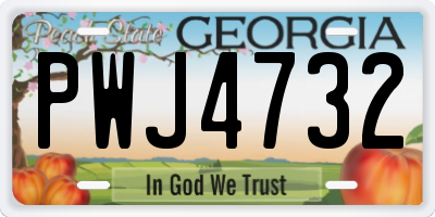 GA license plate PWJ4732