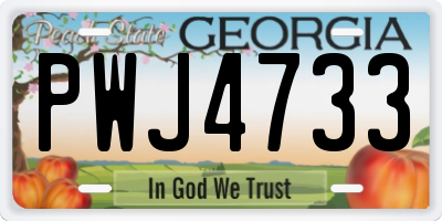 GA license plate PWJ4733