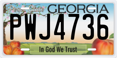 GA license plate PWJ4736