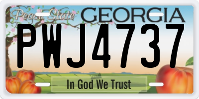 GA license plate PWJ4737