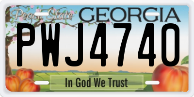 GA license plate PWJ4740