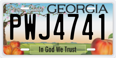 GA license plate PWJ4741