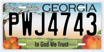 GA license plate PWJ4743