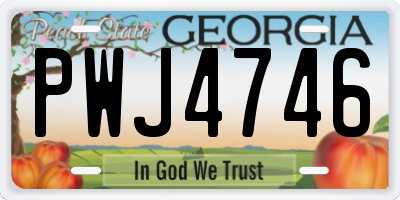 GA license plate PWJ4746