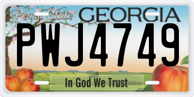GA license plate PWJ4749