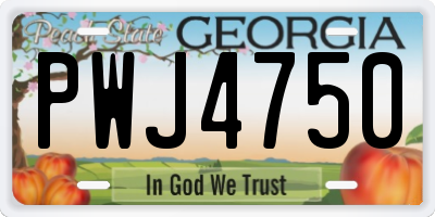 GA license plate PWJ4750