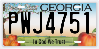 GA license plate PWJ4751