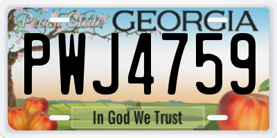 GA license plate PWJ4759