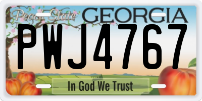 GA license plate PWJ4767