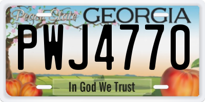 GA license plate PWJ4770