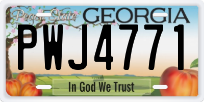 GA license plate PWJ4771