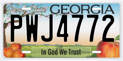 GA license plate PWJ4772