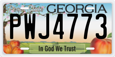 GA license plate PWJ4773