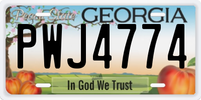 GA license plate PWJ4774