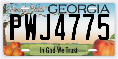 GA license plate PWJ4775