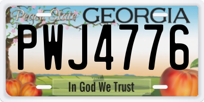 GA license plate PWJ4776