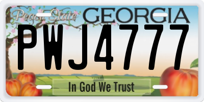 GA license plate PWJ4777