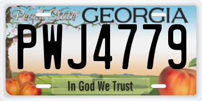 GA license plate PWJ4779