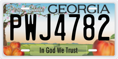 GA license plate PWJ4782