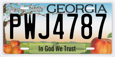 GA license plate PWJ4787