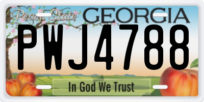 GA license plate PWJ4788