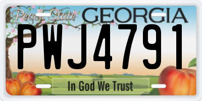 GA license plate PWJ4791