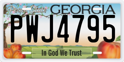 GA license plate PWJ4795