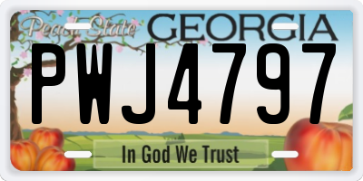 GA license plate PWJ4797