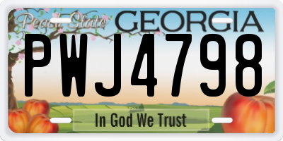 GA license plate PWJ4798