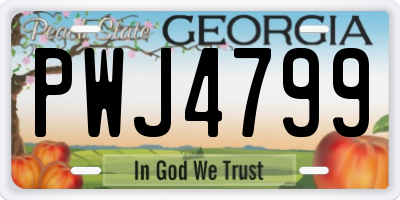 GA license plate PWJ4799