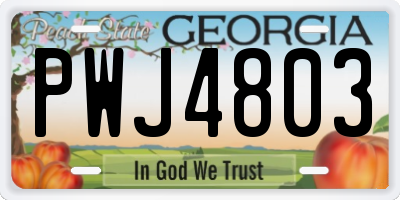 GA license plate PWJ4803