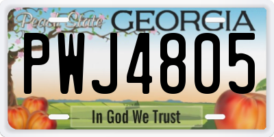 GA license plate PWJ4805