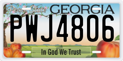 GA license plate PWJ4806