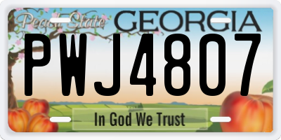 GA license plate PWJ4807