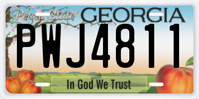 GA license plate PWJ4811