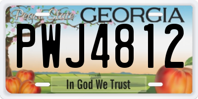 GA license plate PWJ4812
