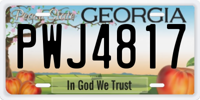 GA license plate PWJ4817