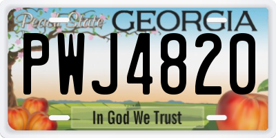 GA license plate PWJ4820