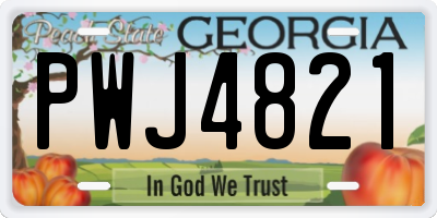 GA license plate PWJ4821