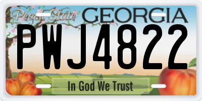 GA license plate PWJ4822