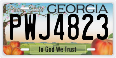 GA license plate PWJ4823
