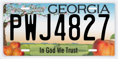 GA license plate PWJ4827