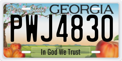 GA license plate PWJ4830