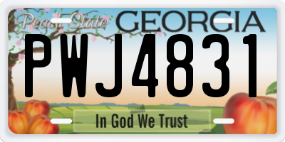 GA license plate PWJ4831