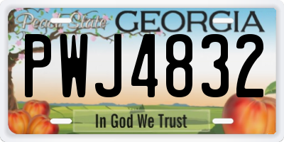 GA license plate PWJ4832