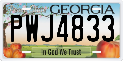 GA license plate PWJ4833