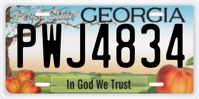 GA license plate PWJ4834
