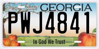 GA license plate PWJ4841
