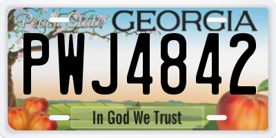 GA license plate PWJ4842