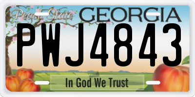 GA license plate PWJ4843